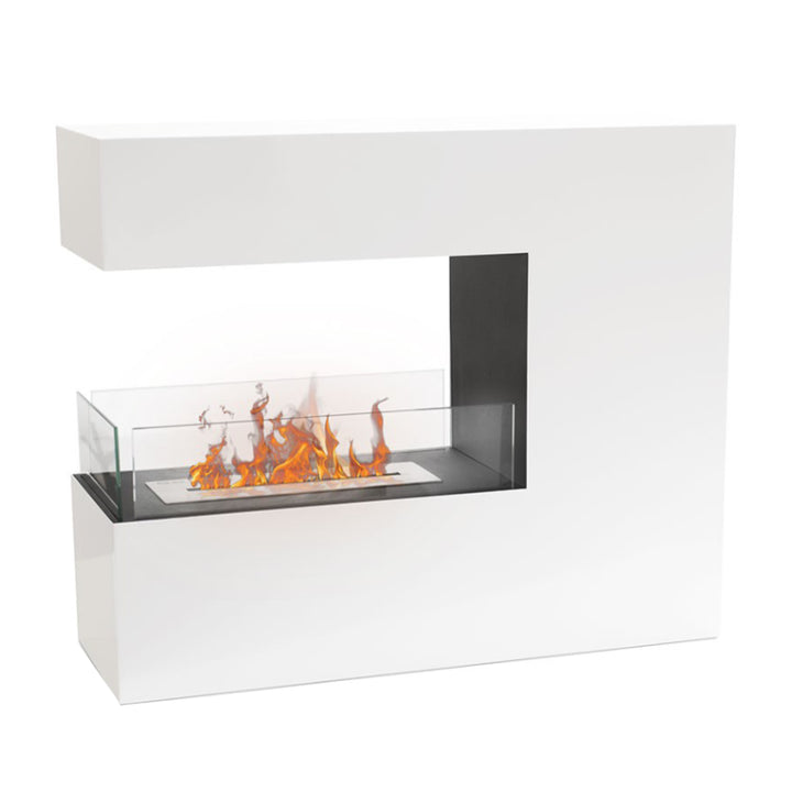 Freistehender Bioethanol Standkamin - ROMANE Weiss