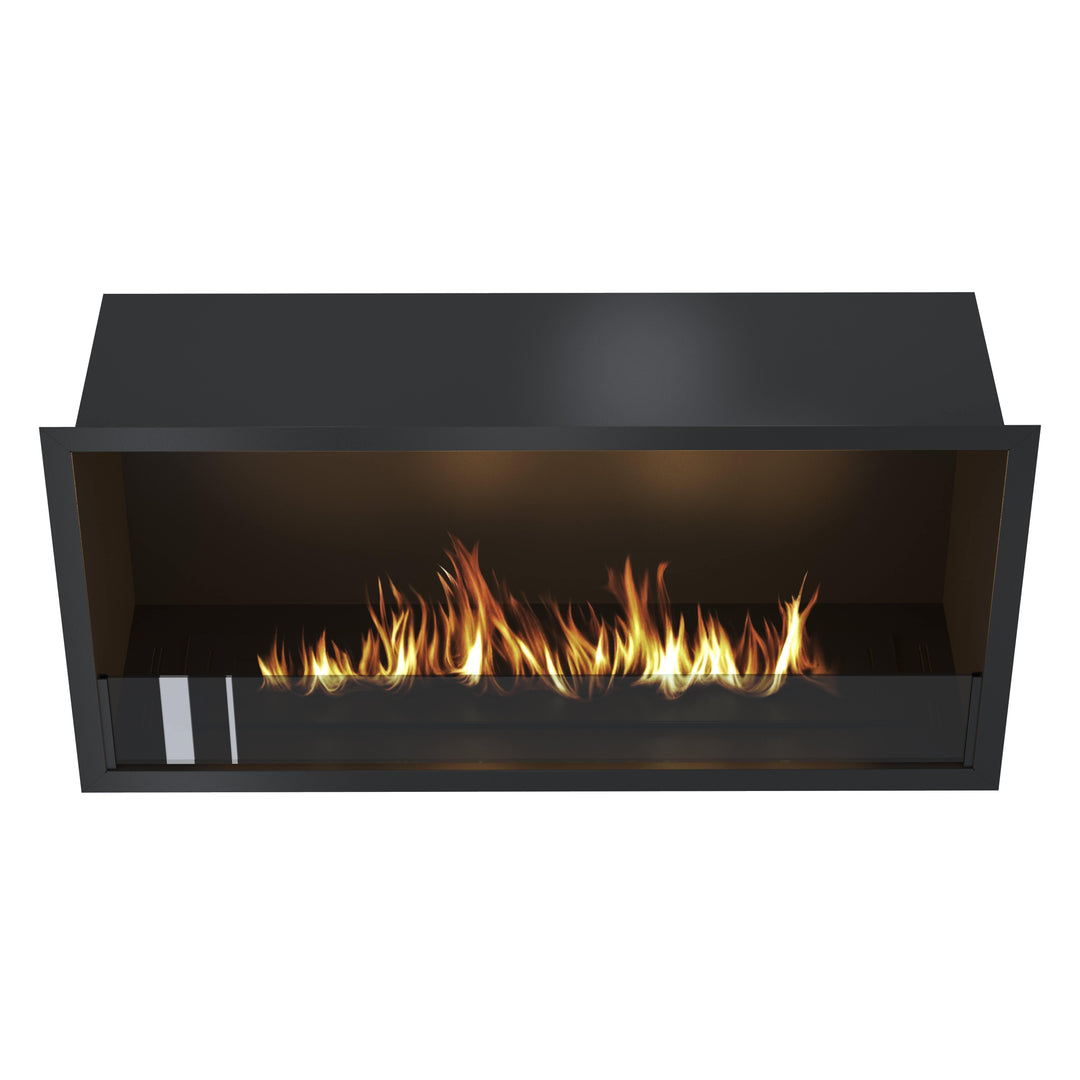 Bioethanol Einbau Kamin Ofen SELECTED 100cm Ethanol Einbaukamin von Wild Flame Frontal