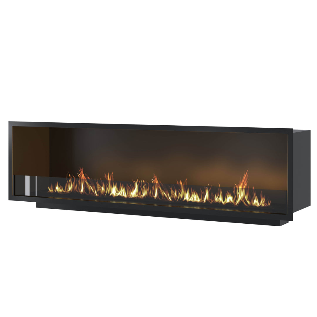 Bioethanol Einbau Kamin Ofen SELECTED 180cm Ethanol Einbaukamin von Wild Flame mit Glas